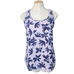 Banana Republic Lavender and Navy Floral Tank Top